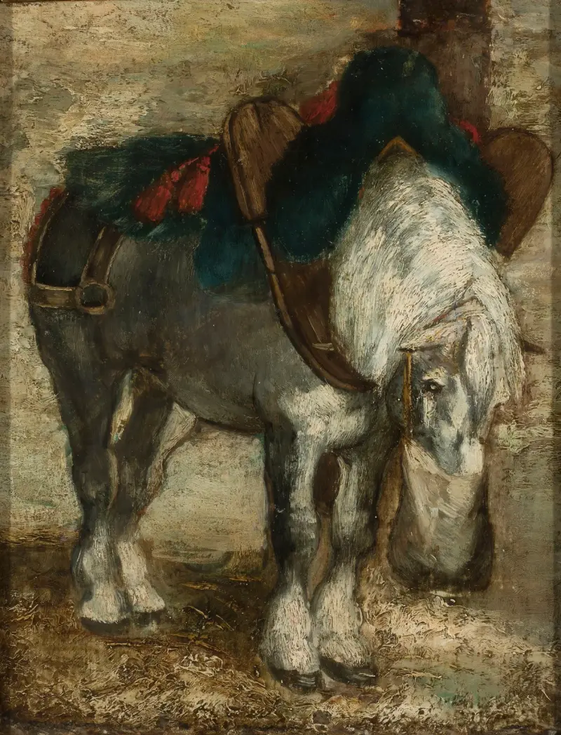 Percheronský kůň v postroji, Piotr Michałowski