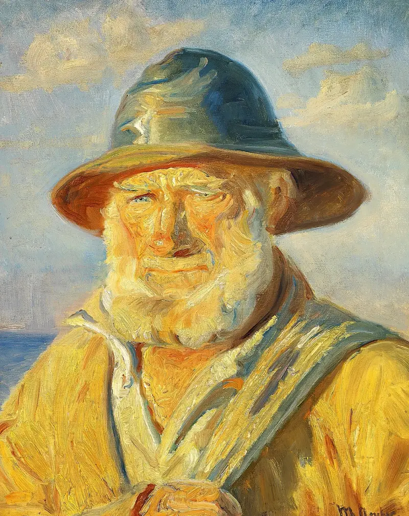Fischer von Skagen in der Abendsonne. Studie von Michael Ancher