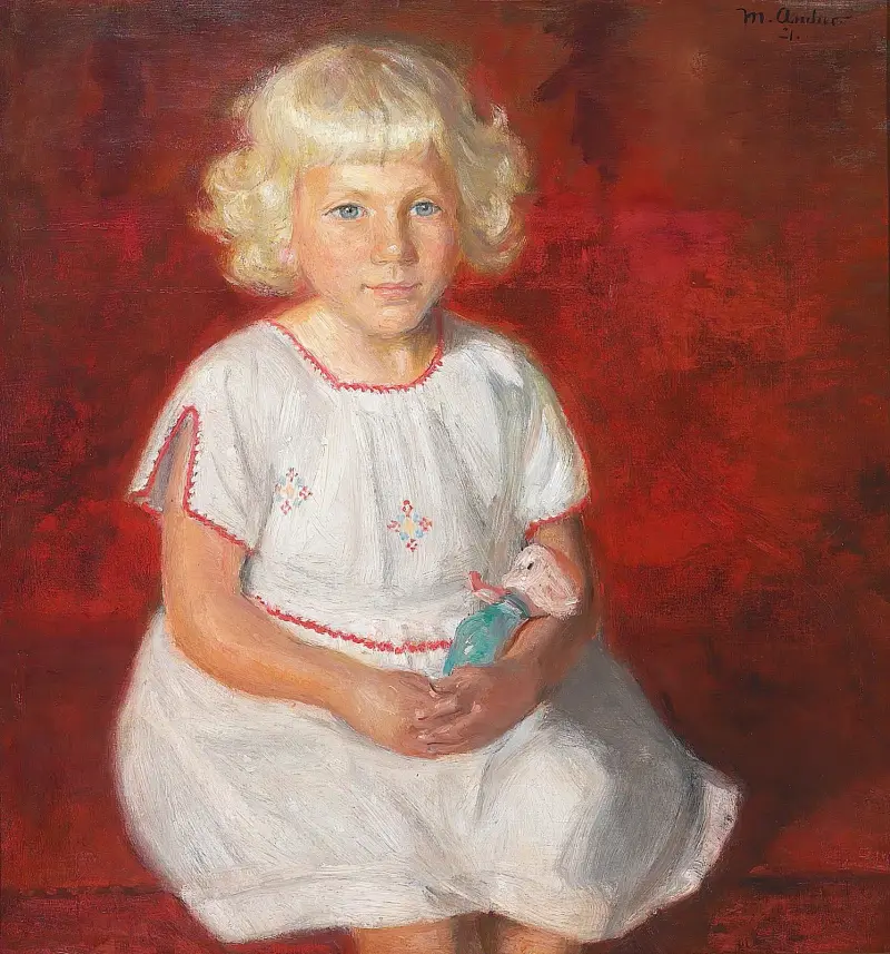 Skagens ros. Fiskarflicka i söndagskläder av Michael Ancher