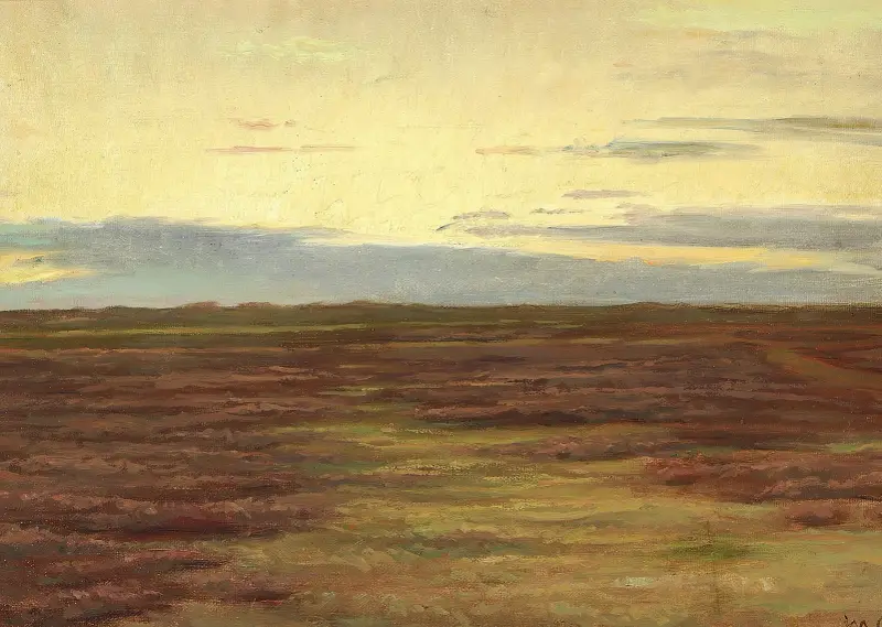 Sonnenuntergang über den Brovandene südlich von Skagen von Michael Ancher