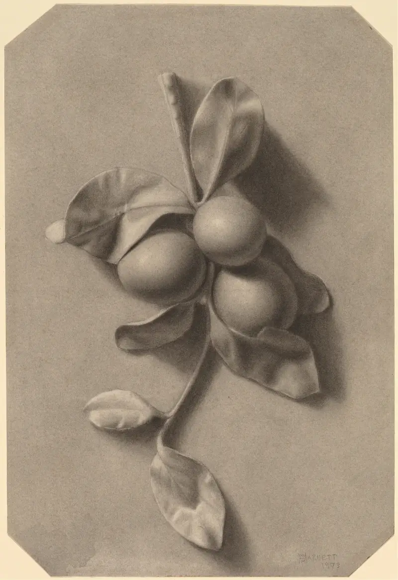 A Sprig of Plums av William Michael Harnett