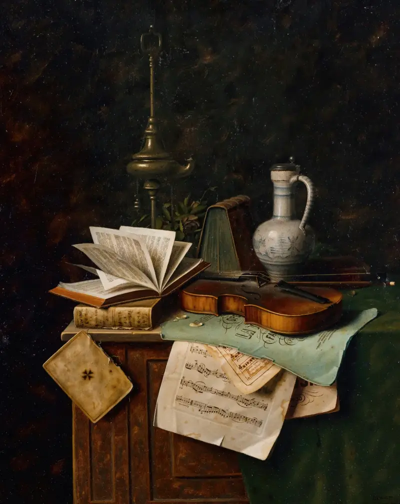 Still Life With Violin, 1885 av William Michael Harnett