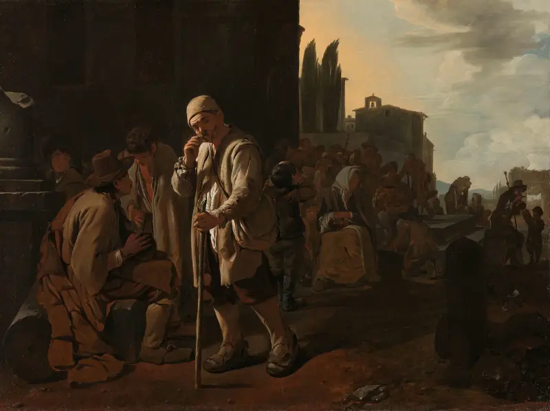 Die Hungrigen speisen von Michael Sweerts