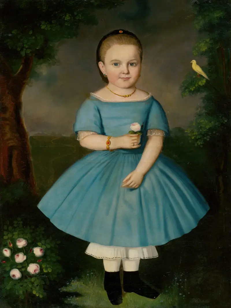 Little girl with a rose av Peter Michal Bohúň