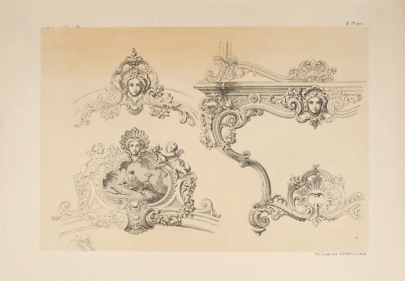 Console et couronnement de glace; genre Blondel av Michel Liénard