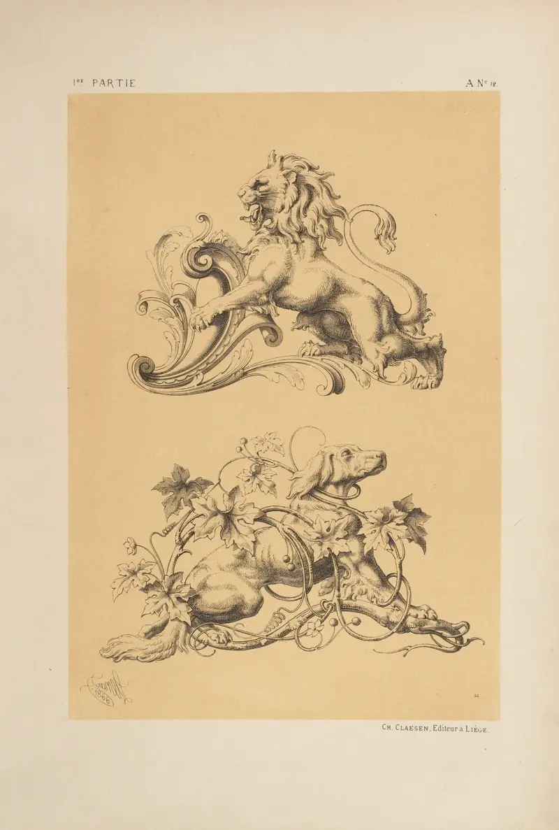 Lion héraldique. — Sujet de chasse av Michel Liénard