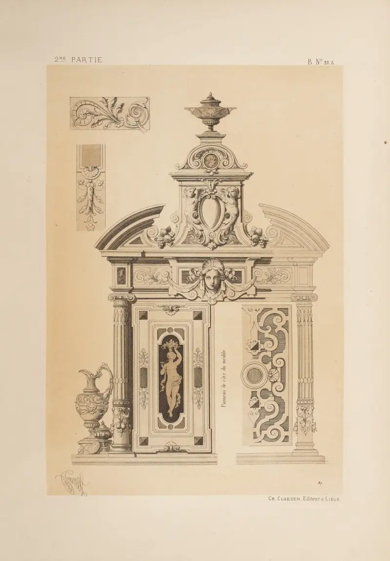 Partie supérieure d’un meublé; genre Henri II av Michel Liénard
