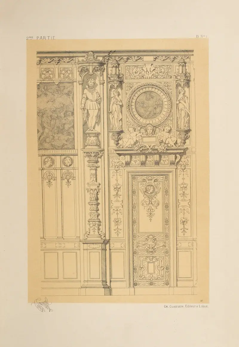 Porte et arrachement de lambris; fragments historiques de la renaissance av Michel Liénard