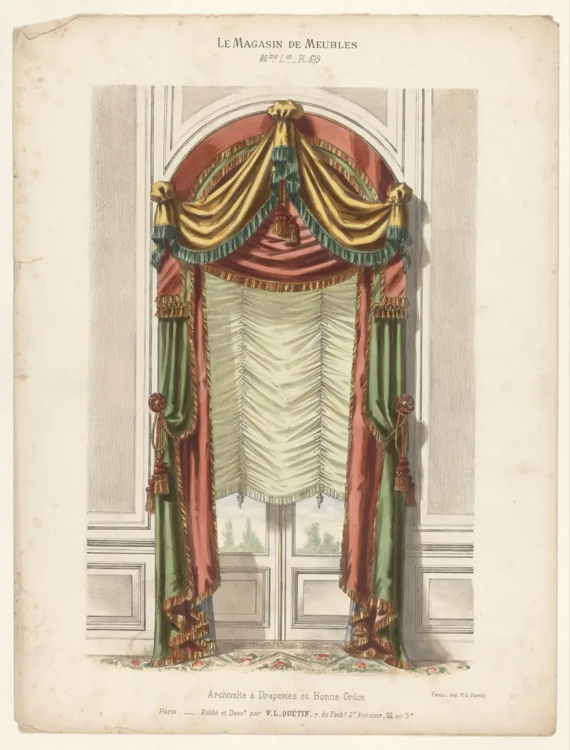 Arkivvolt med draperingar och bonne grâce av Victor Léon Michel Quétin