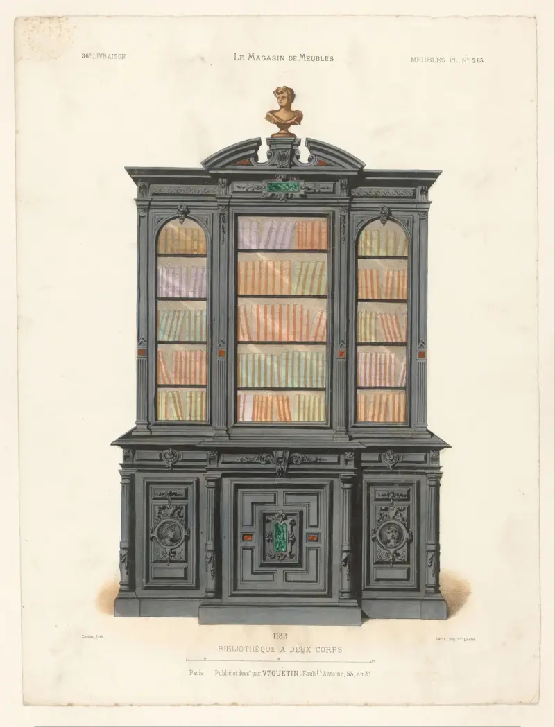 Bibliothèque a deux corps av Victor Léon Michel Quétin