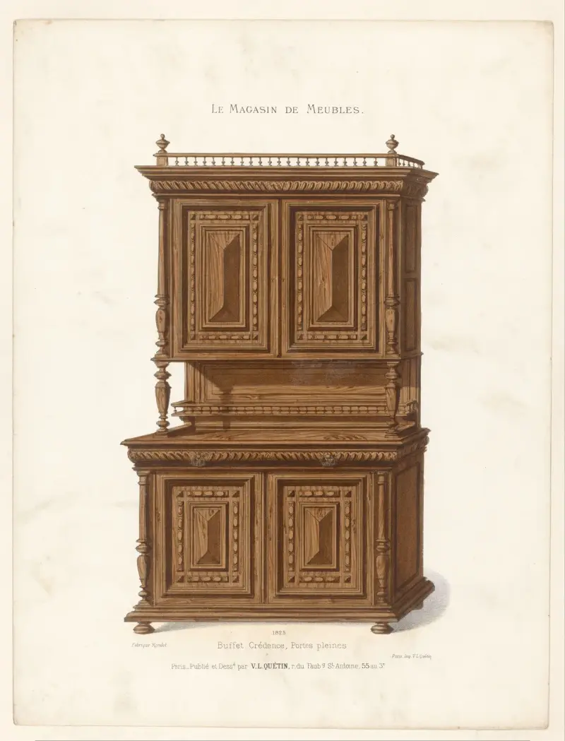 Buffet Crédence, Portes pleines av Victor Léon Michel Quétin