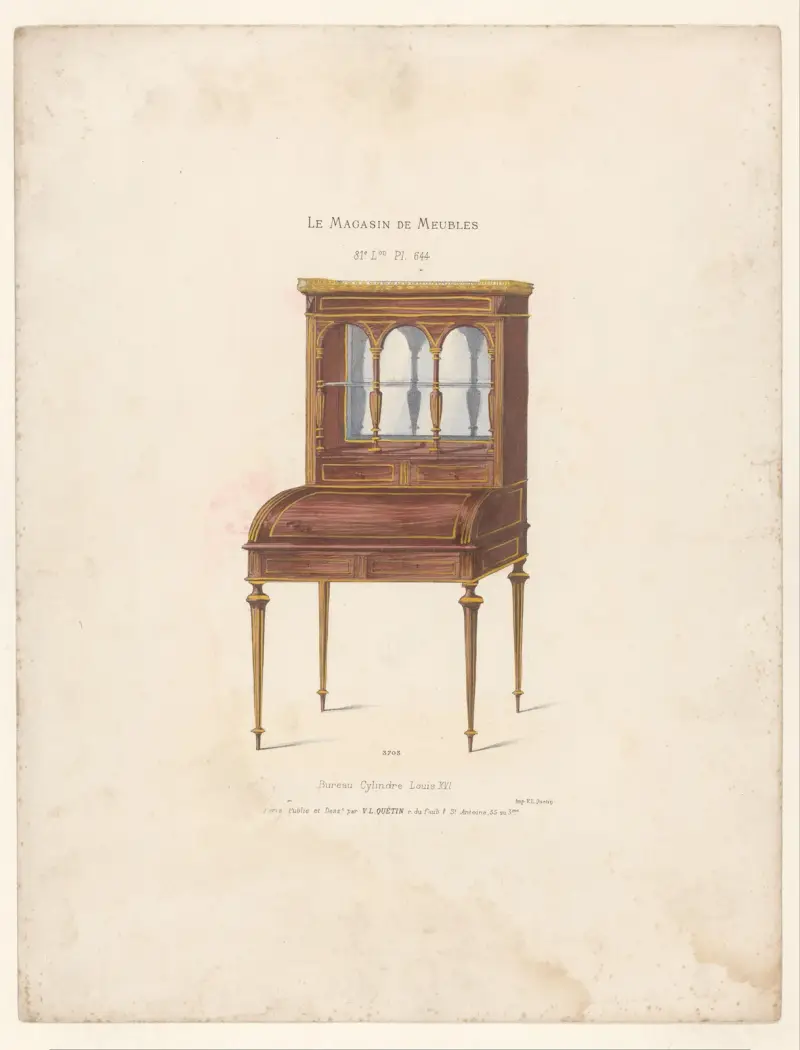 Bureau Cylindre Louis XVI. av Victor Léon Michel Quétin