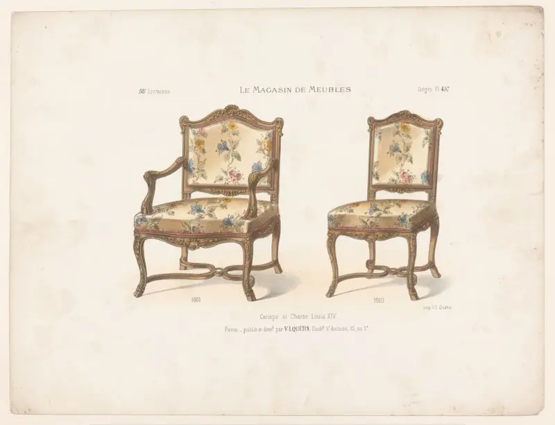 Canapé et Chaise Louis XIV av Victor Léon Michel Quétin