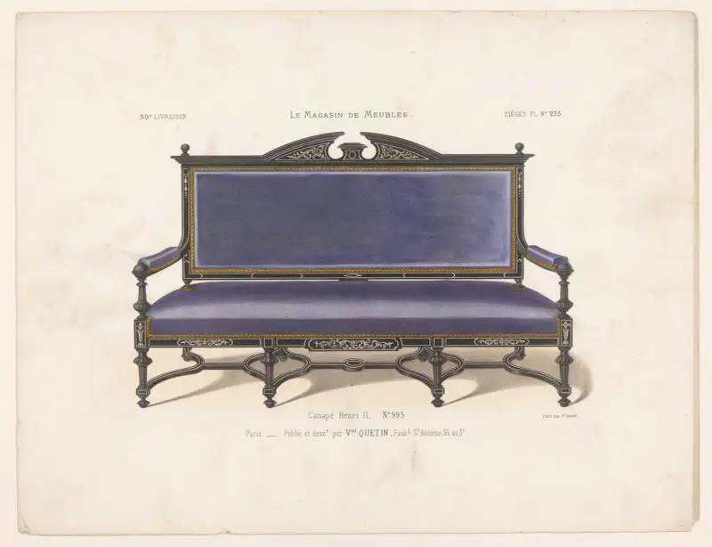 Canapé Henri II av Victor Léon Michel Quétin