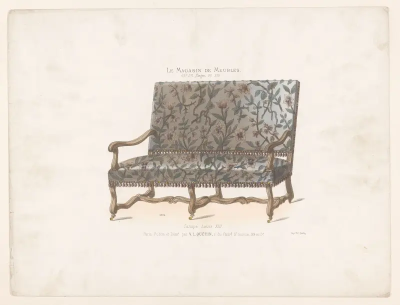 Canapé Louis XIII. av Victor Léon Michel Quétin