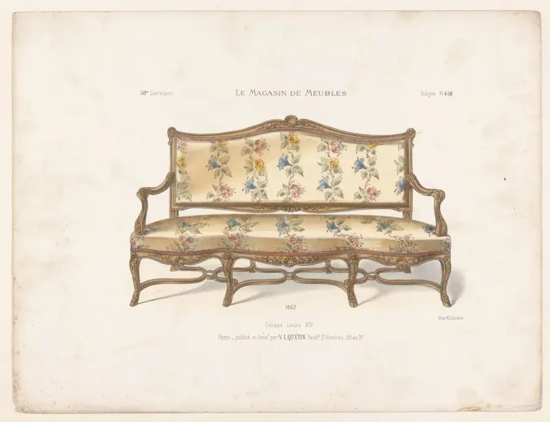 Canapé Louis XIV av Victor Léon Michel Quétin