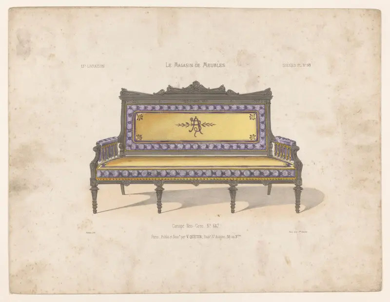 Canapé Neo-Grec av Victor Léon Michel Quétin