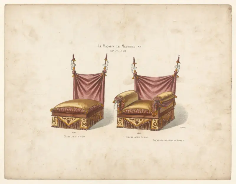 Chaise amiral Courbet ; Fauteuil amiral Courbet av Victor Léon Michel Quétin
