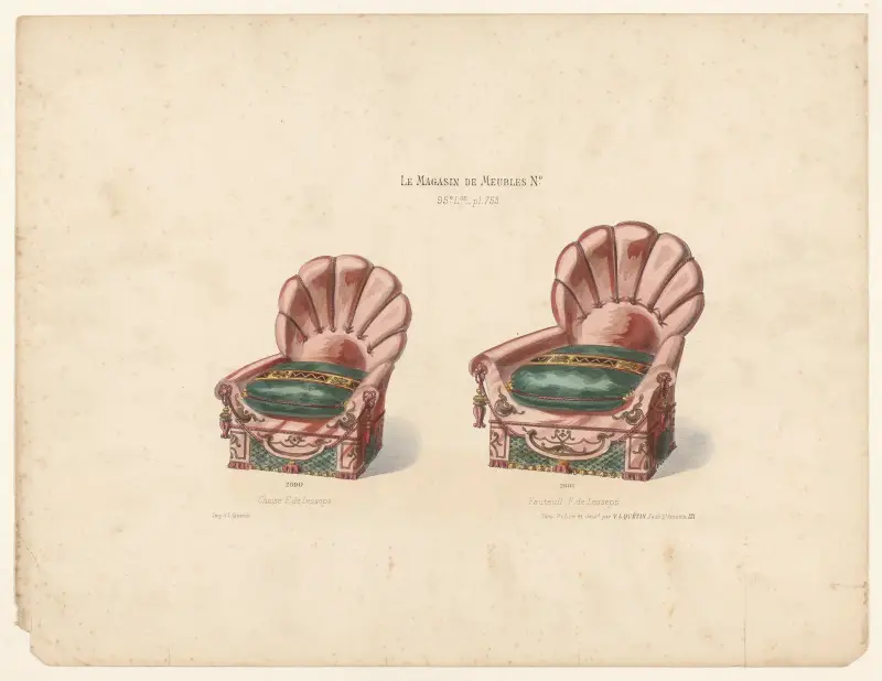 Chaise F. de Lesseps ; Fauteuil F. de Lesseps av Victor Léon Michel Quétin