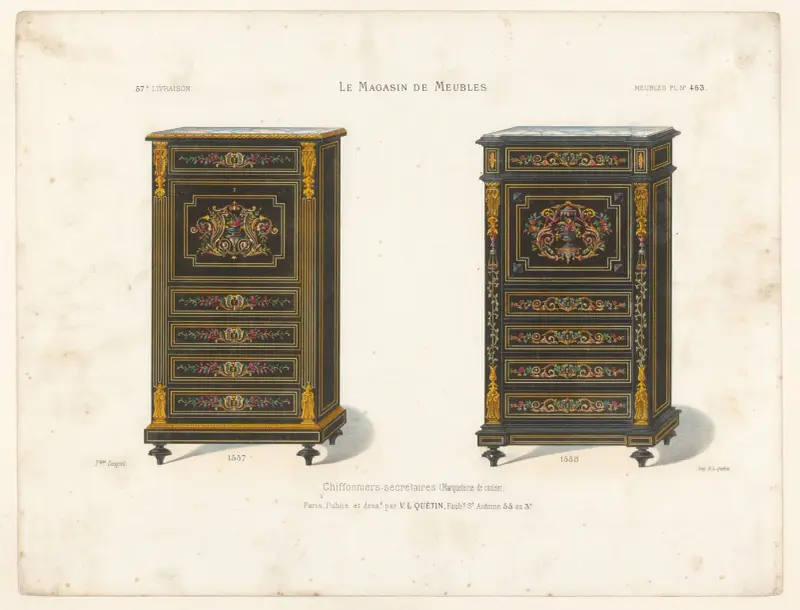 Chiffonniers-secrétaires (Marqueterie de couleur) av Victor Léon Michel Quétin