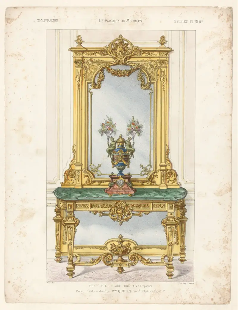 Konsol och spegel Louis XIV (1:a perioden) av Victor Léon Michel Quétin