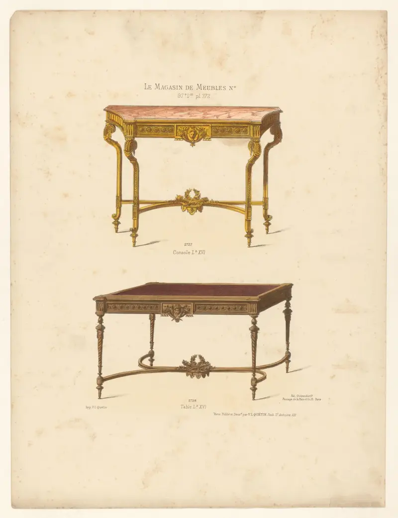 Console Ls XVI ; Table Ls XVI av Victor Léon Michel Quétin