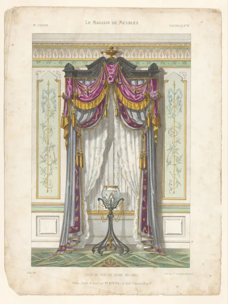 Décor de fenêtre genre néo-grec av Victor Léon Michel Quétin