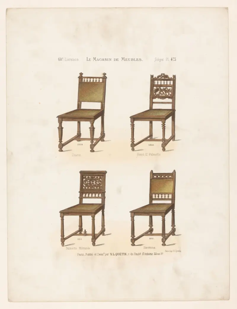 Diane ; Henri II Palmette ; Palmette Mérande; Hermine av Victor Léon Michel Quétin