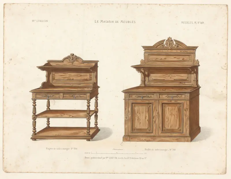 Matsalshylla; Matsalssideboard (renässans) av Victor Léon Michel Quétin