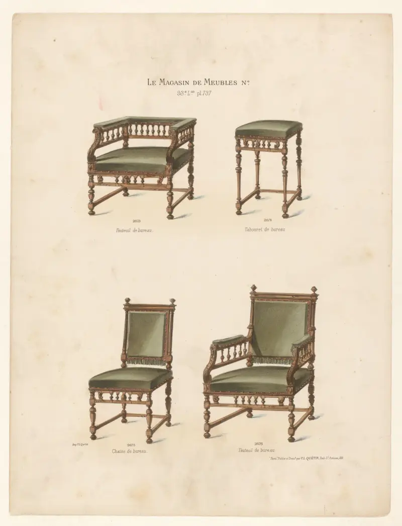 Kontorsstol; Kontorspall; Kontorsstol av Victor Léon Michel Quétin
