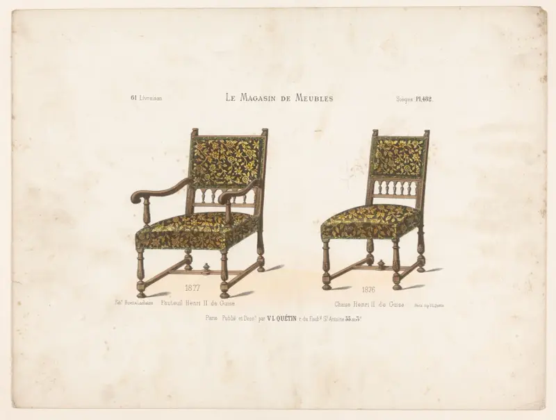 Fauteuil Henri II de Guise ; Chaise Henri II de Guise av Victor Léon Michel Quétin