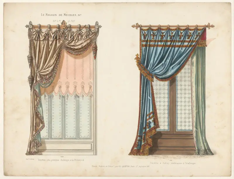 Fenêtre néo-grecque. Italienne à la Méternick ; Fenêtre à bâton. embrasse a l’italienne av Victor Léon Michel Quétin
