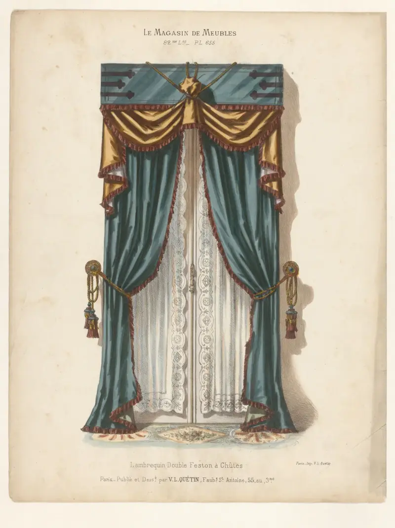 Lambrequin Double Feston à Chûtes av Victor Léon Michel Quétin