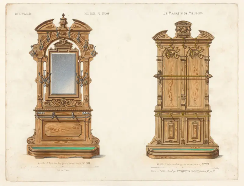 Meuble d’Antichambre genre renaissance av Victor Léon Michel Quétin