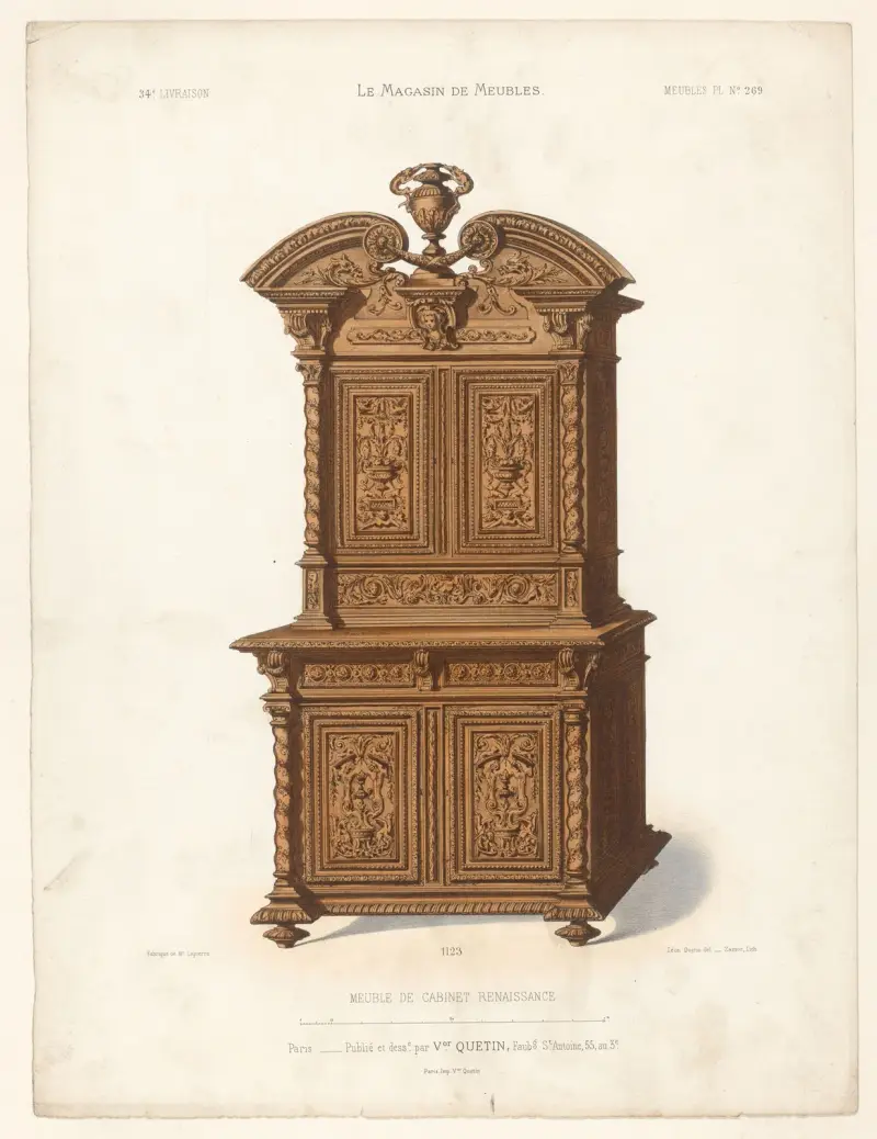 Meuble de cabinet renaissance av Victor Léon Michel Quétin