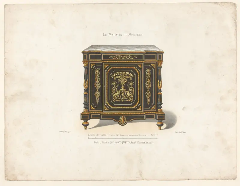 Salongsmöbel, Louis XVI, brons och kopparinläggning av Victor Léon Michel Quétin