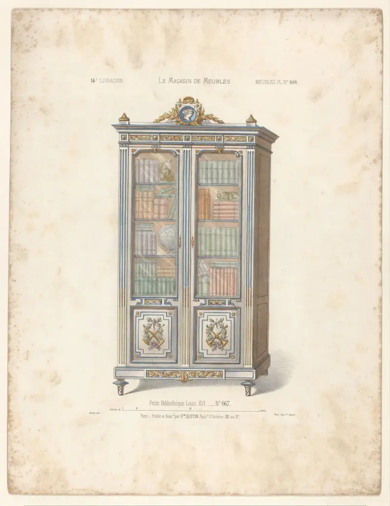 Petit Bibliothèque Louis XVI av Victor Léon Michel Quétin