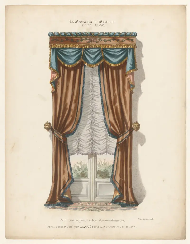 Liten lambrequin, festong Marie-Antoinette av Victor Léon Michel Quétin