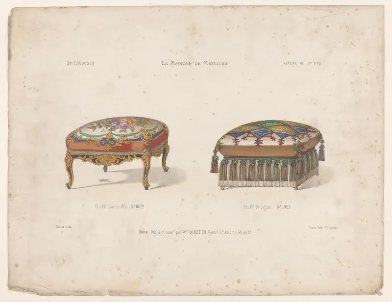 Pouf, Louis XIV; Pouf Oreiller av Victor Léon Michel Quétin