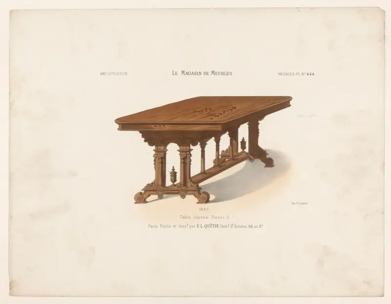 Fyrkantigt bord Henri II av Victor Léon Michel Quétin