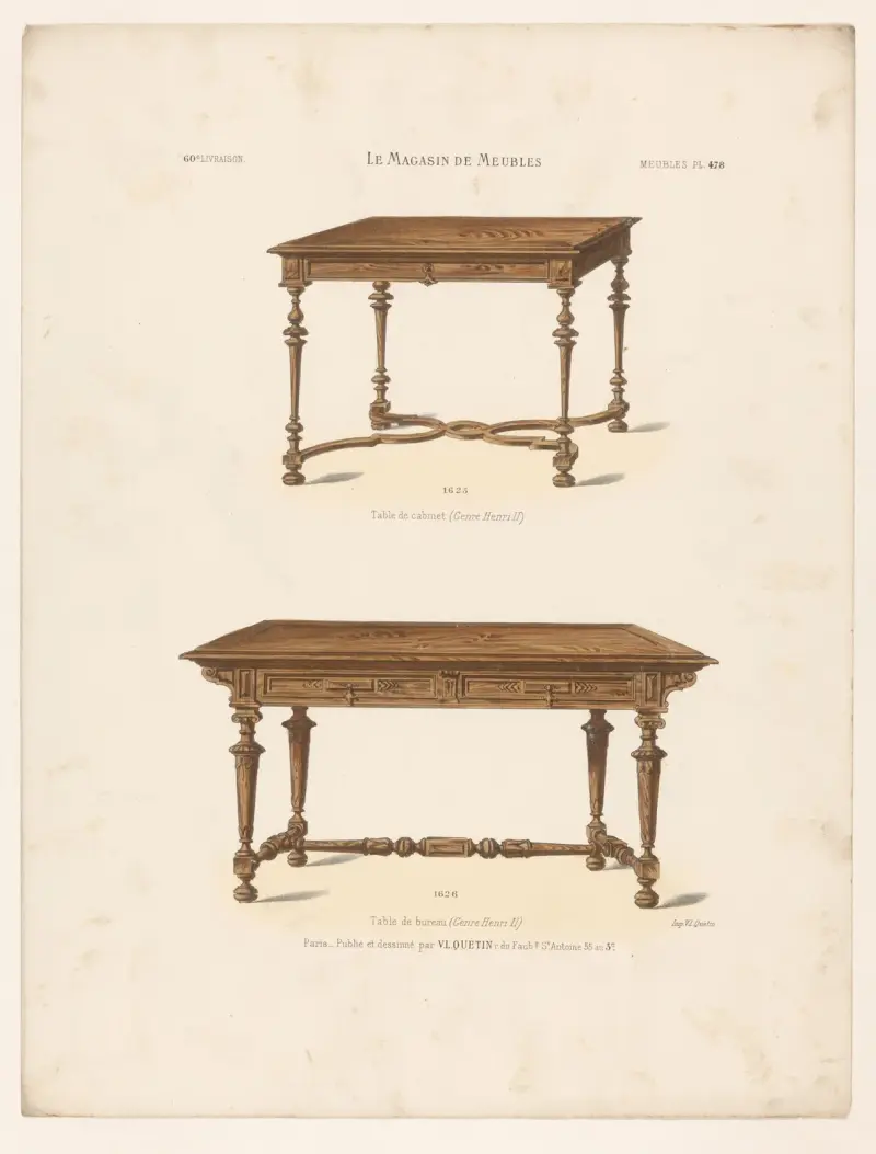 Kabinettsbord (Henrik II-stil) av Victor Léon Michel Quétin