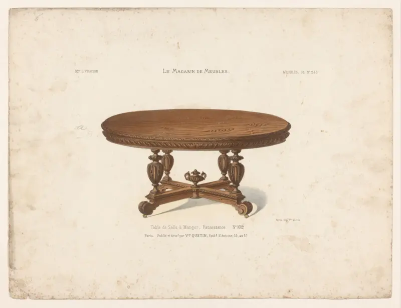 Matsalsbord, renässans av Victor Léon Michel Quétin