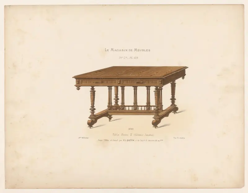 Henri II-bord (Tvillingkolonner) av Victor Léon Michel Quétin