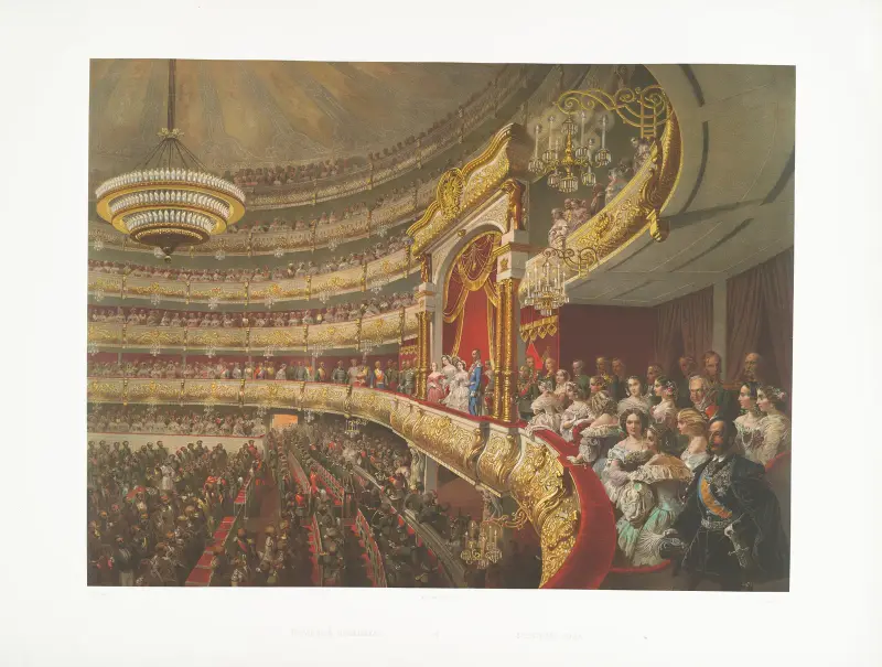 Auditorium of the Bolshoi Theatre Moscow Russia av Mihály Zichy