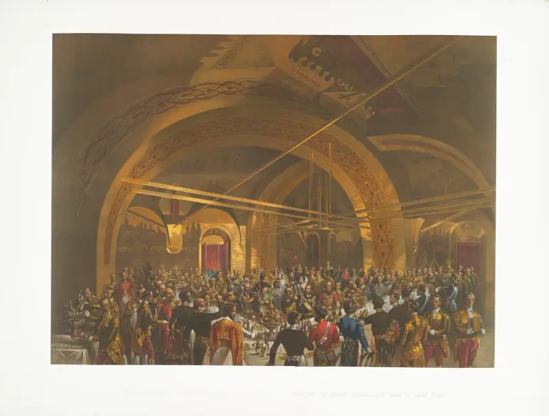 Luncheon of the Diplomatic Corps in the Golden Hall av Mihály Zichy