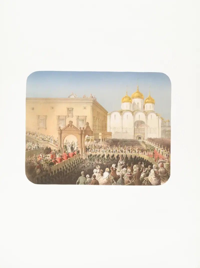 The procession of Her Majesty Empress Alexandra Feodorovna from the Red Wing to the Cathedral of the Dormition av Mihály Zichy