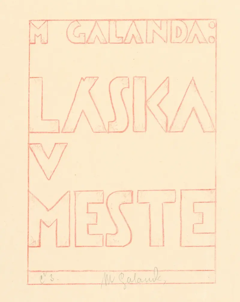 Kärlek i staden – titelsida av Mikuláš Galanda