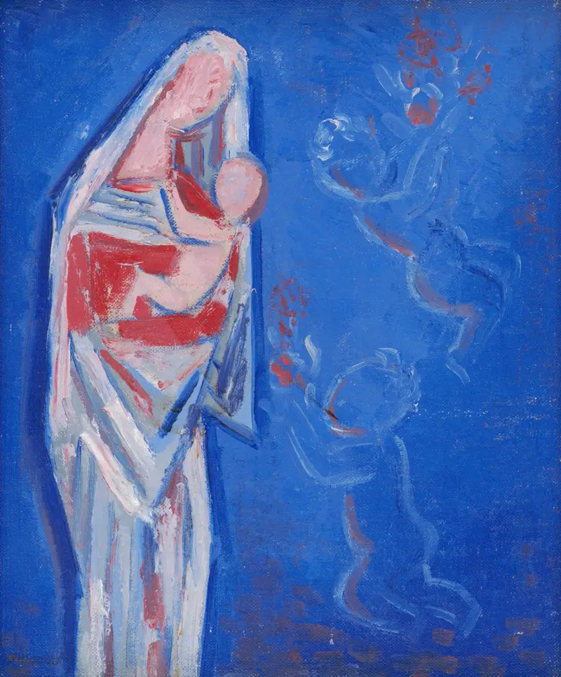 Standing Madonna with an Angel av Mikuláš Galanda