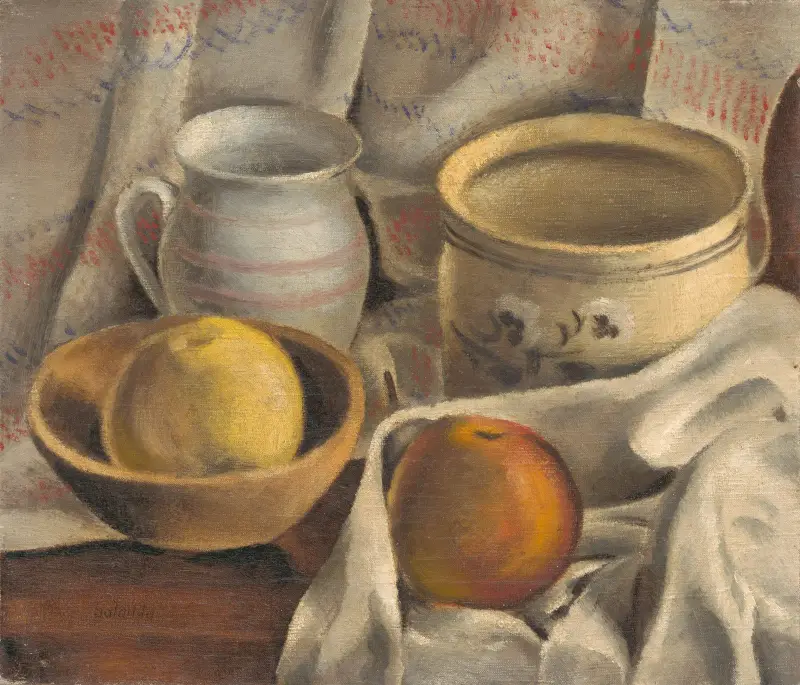 Still Life with Ceramic Pots and Apples av Mikuláš Galanda