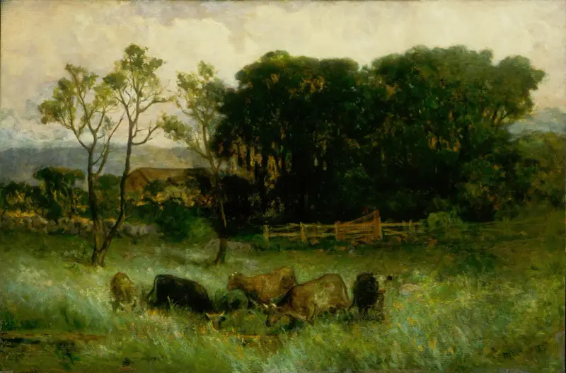 Bez názvu (pět krav na pastvě), 1884 – Nr. 2, Edward Mitchell Bannister